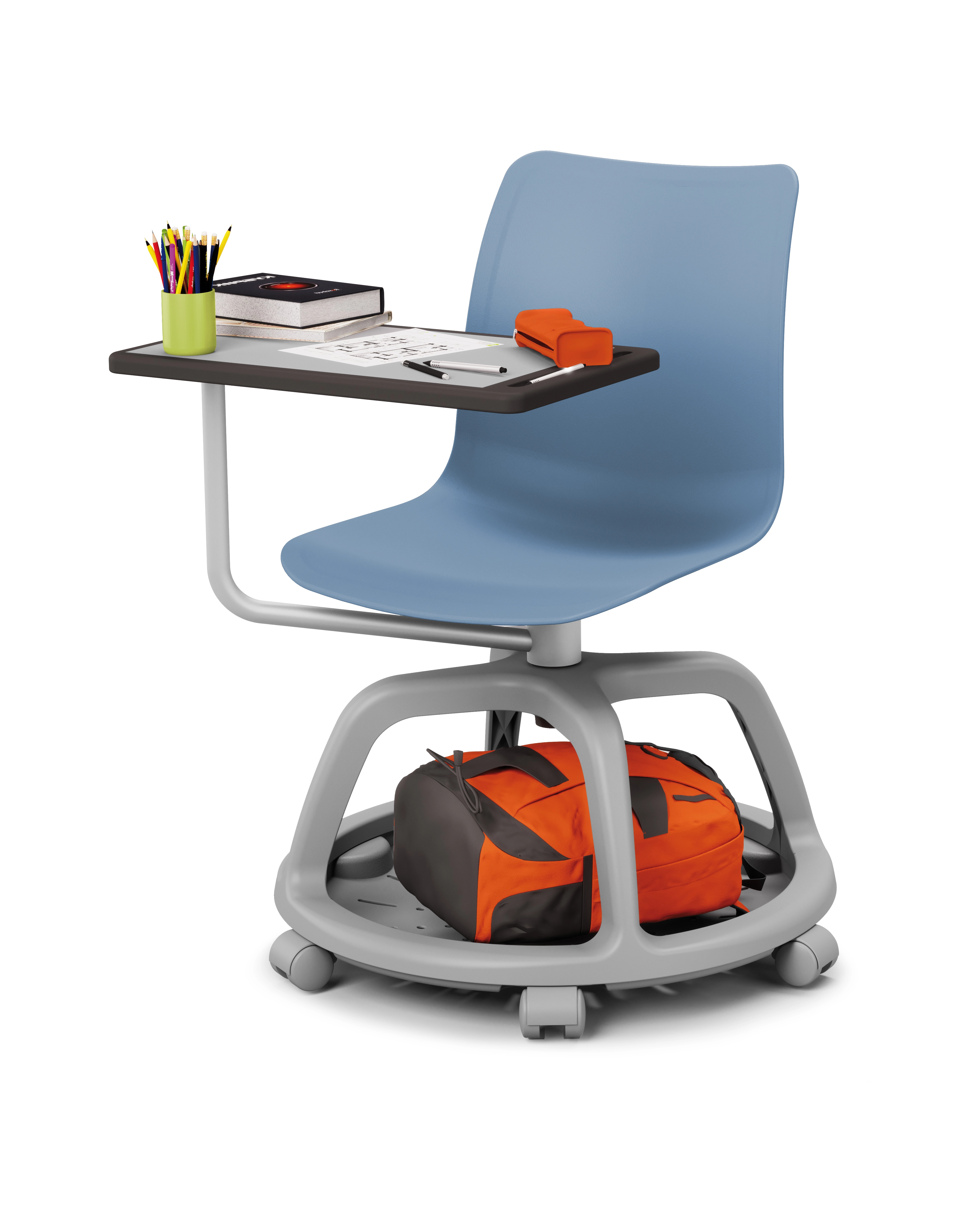 Chaise college avec écritoire tablette pivotante